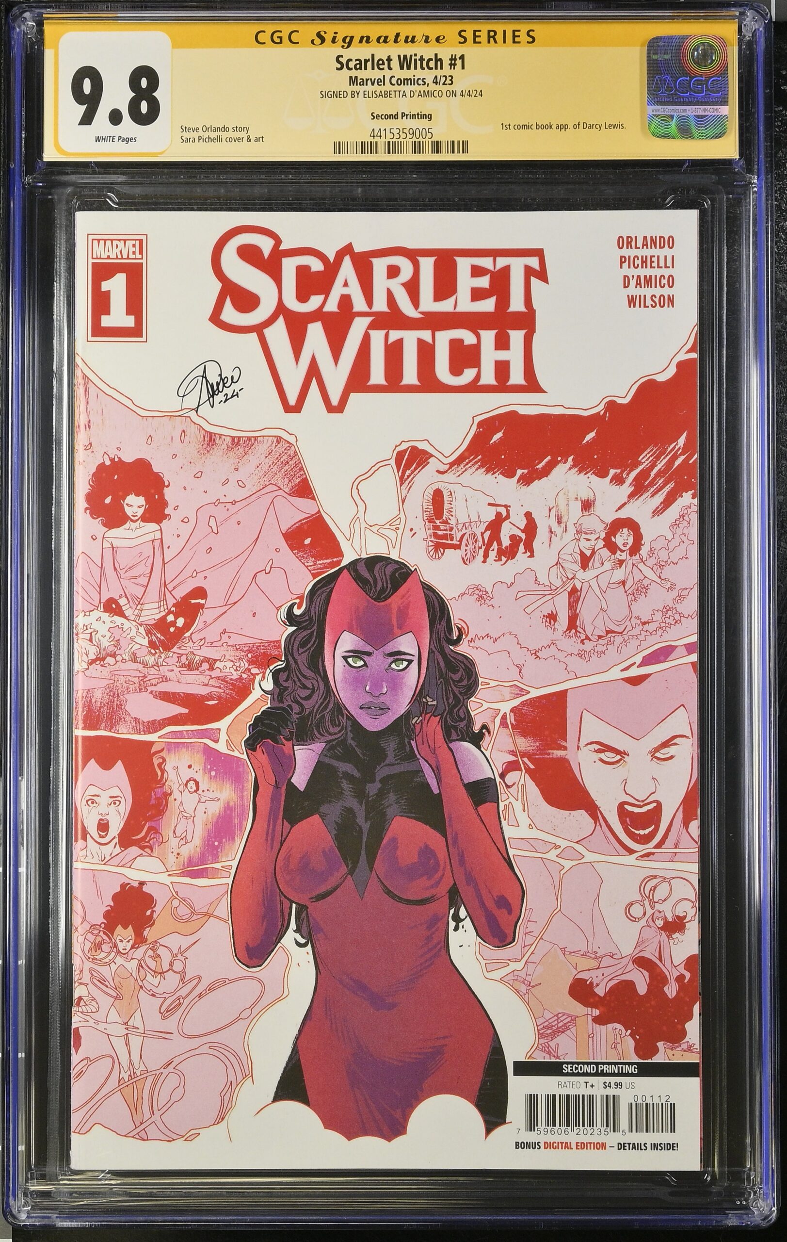 CGC 9.8 SCARLET WITCH SIGNED BY ELISABETTA D'AMICO