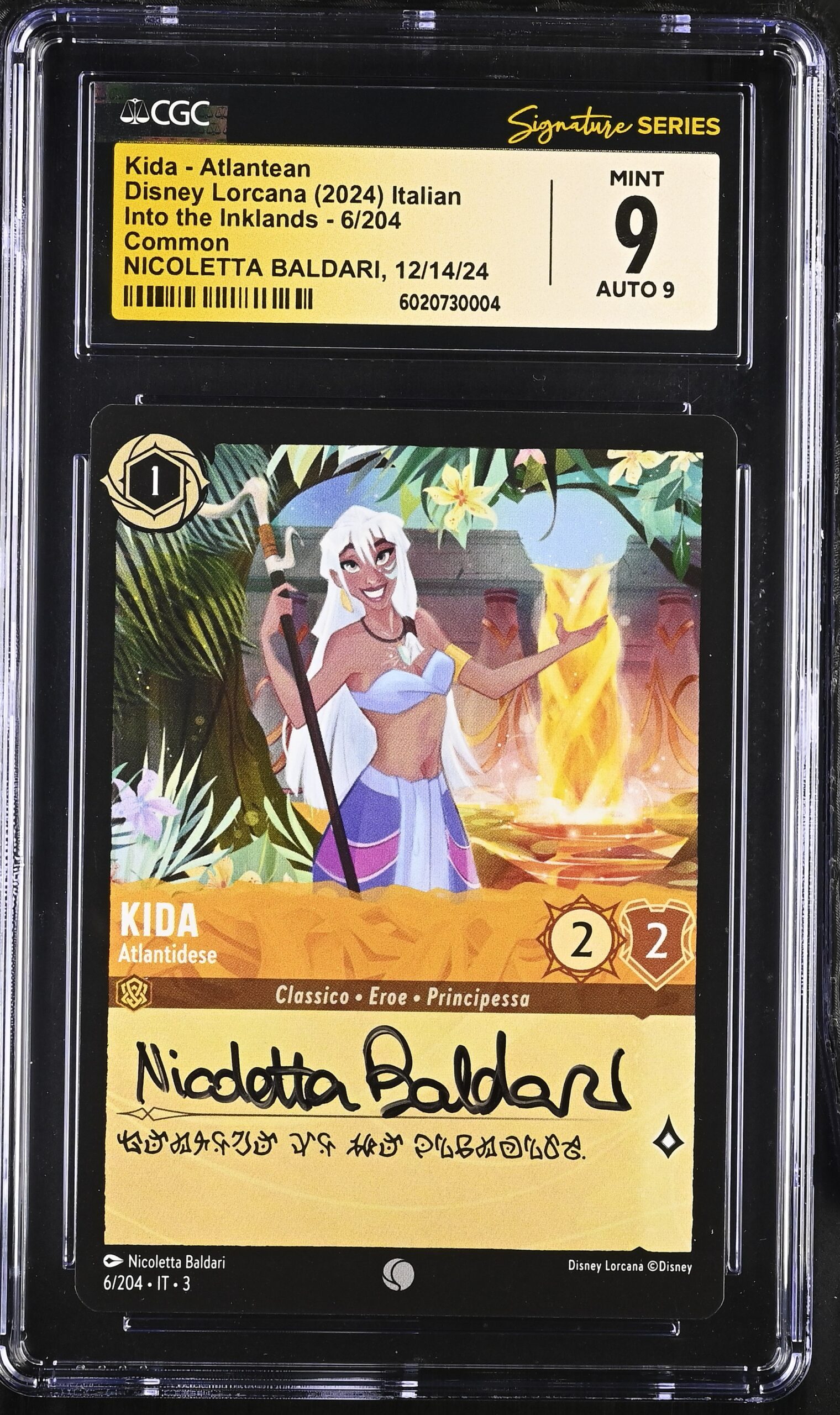CGC CARD 9.0 Kida Disney Lorcana Signed Baldari