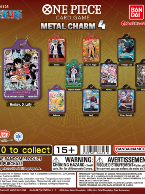GASHAPON ONE PIECE CARD GAME METAL CHARM 4 - SET COMPLETO